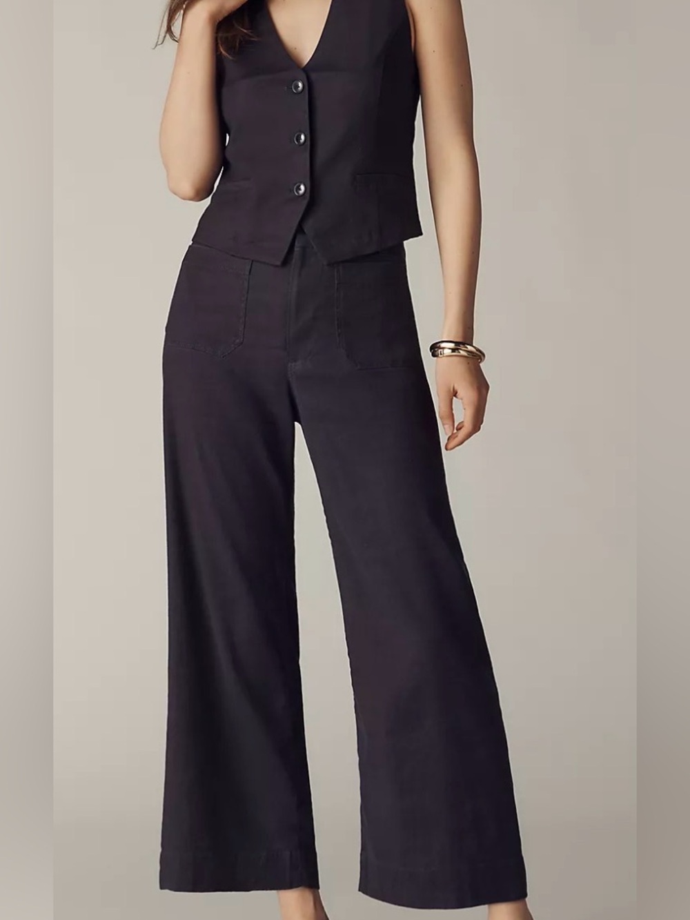 Maeve by Anthropologie The Colette European Linen Stretch Wide Leg Pants Size 32